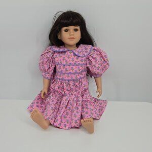 My Twin 1996 Original Pink Floral Dress  Underwear Long Brown Hair Brown Eyes